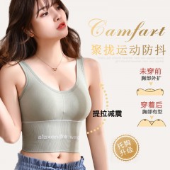 運動內(nèi)衣女學(xué)生韓版防震文胸抹胸美背聚攏無鋼圈裹胸吊帶背心外穿