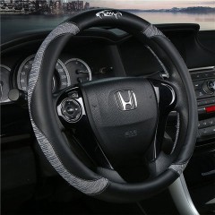 新款夏季汽車方向盤套四季通用型冰絲汽車把套鑲鉆汽車方向盤套女