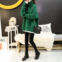 不加絨麻花高領(lǐng)毛衣套頭女加厚慵懶風寬松針織衫2019新款冬