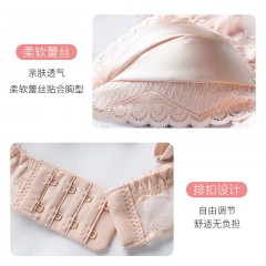婷美無(wú)鋼圈天蠶真絲文胸法式性感三角杯內(nèi)衣蕾絲細(xì)帶薄款女士?jī)?nèi)衣