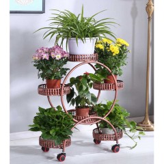 花架鐵藝帶輪落地式綠蘿花盆架客廳陽臺花架子多層室內(nèi)特價省空間