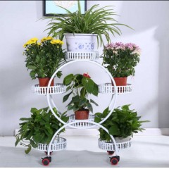 花架鐵藝帶輪落地式綠蘿花盆架客廳陽臺花架子多層室內(nèi)特價省空間