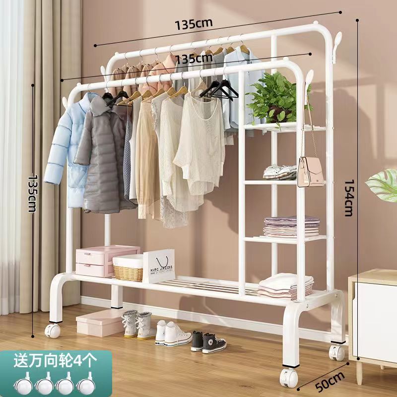 晾衣架落地家用臥室內(nèi)曬掛架子陽(yáng)臺(tái)學(xué)生宿舍折疊簡(jiǎn)易置物涼衣服桿